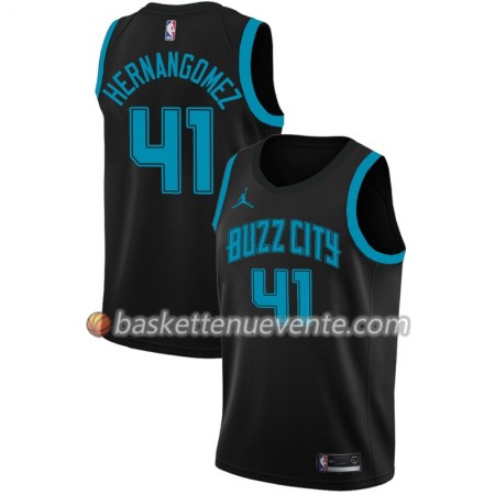 Maillot Basket Charlotte Hornets Willy Hernangomez 41 2018-19 Jordan Brand City Edition Noir Swingman - Homme